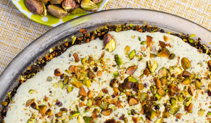 Torta Fredda Di Biscotti, Pistacchi Americani E Cioccolato