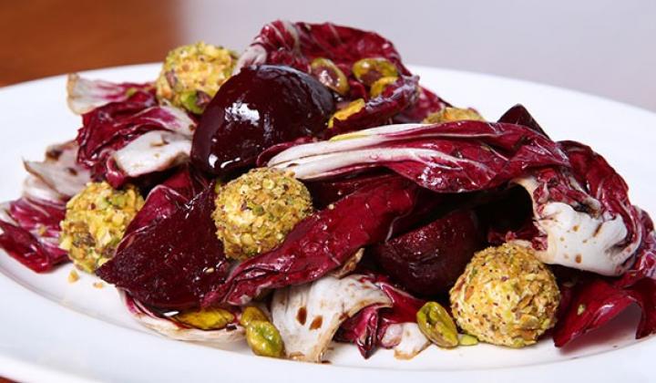 Marinated Radicchio & Beet Salad with Goat Cheese 